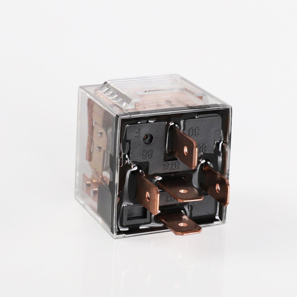 JD1914 Transparent Double Contact 12 Volt Relay 80A 5Pin With Led Relays 24v Auto Headlight Horn Relay