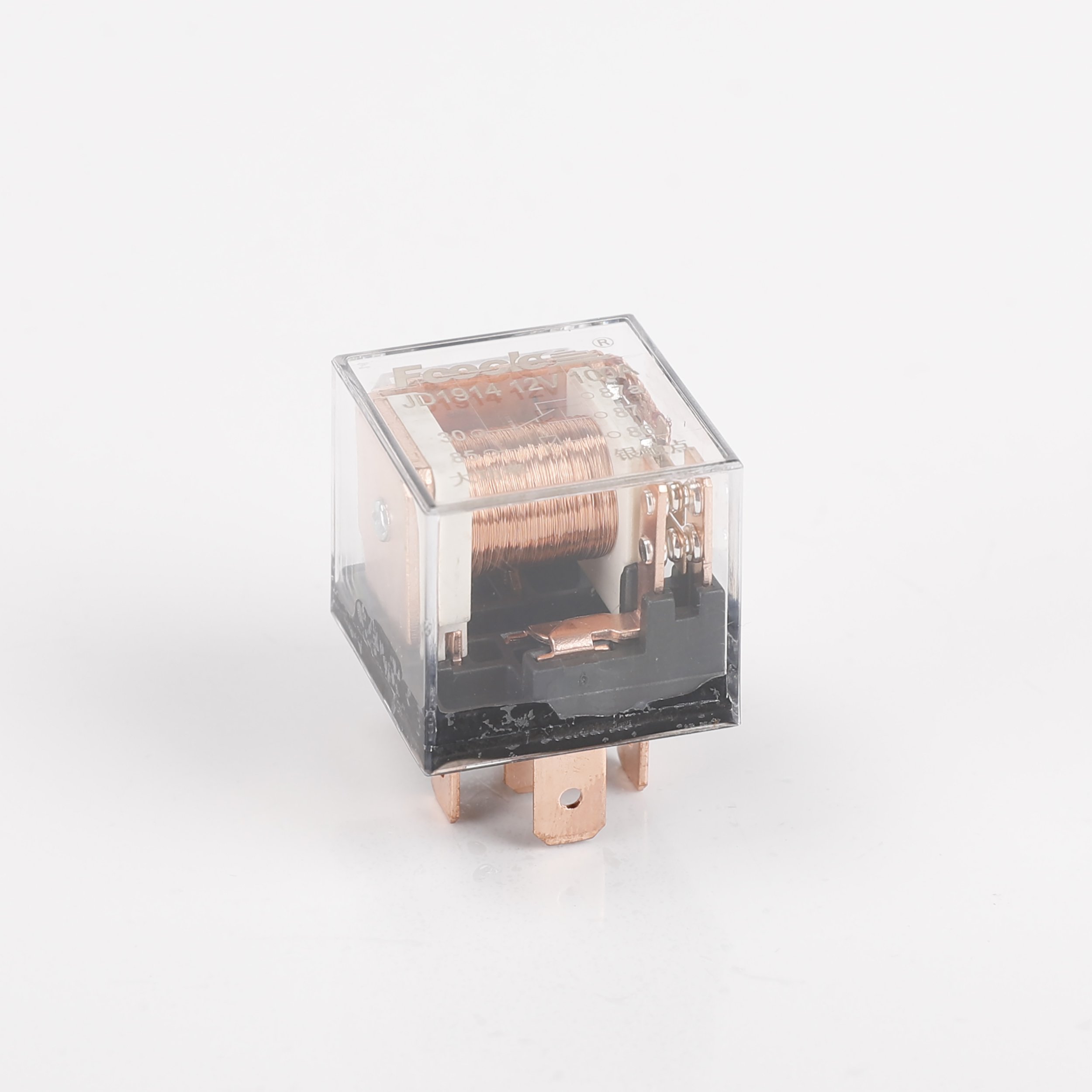 JD1914 Transparent Double Contact 12 Volt Relay 80A 5Pin With Led Relays 24v Auto Headlight Horn Relay