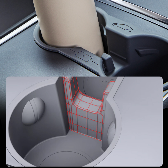 Car Center Console Drinking Cup Holder for Tesla Model 3 Model Y 2022 2024