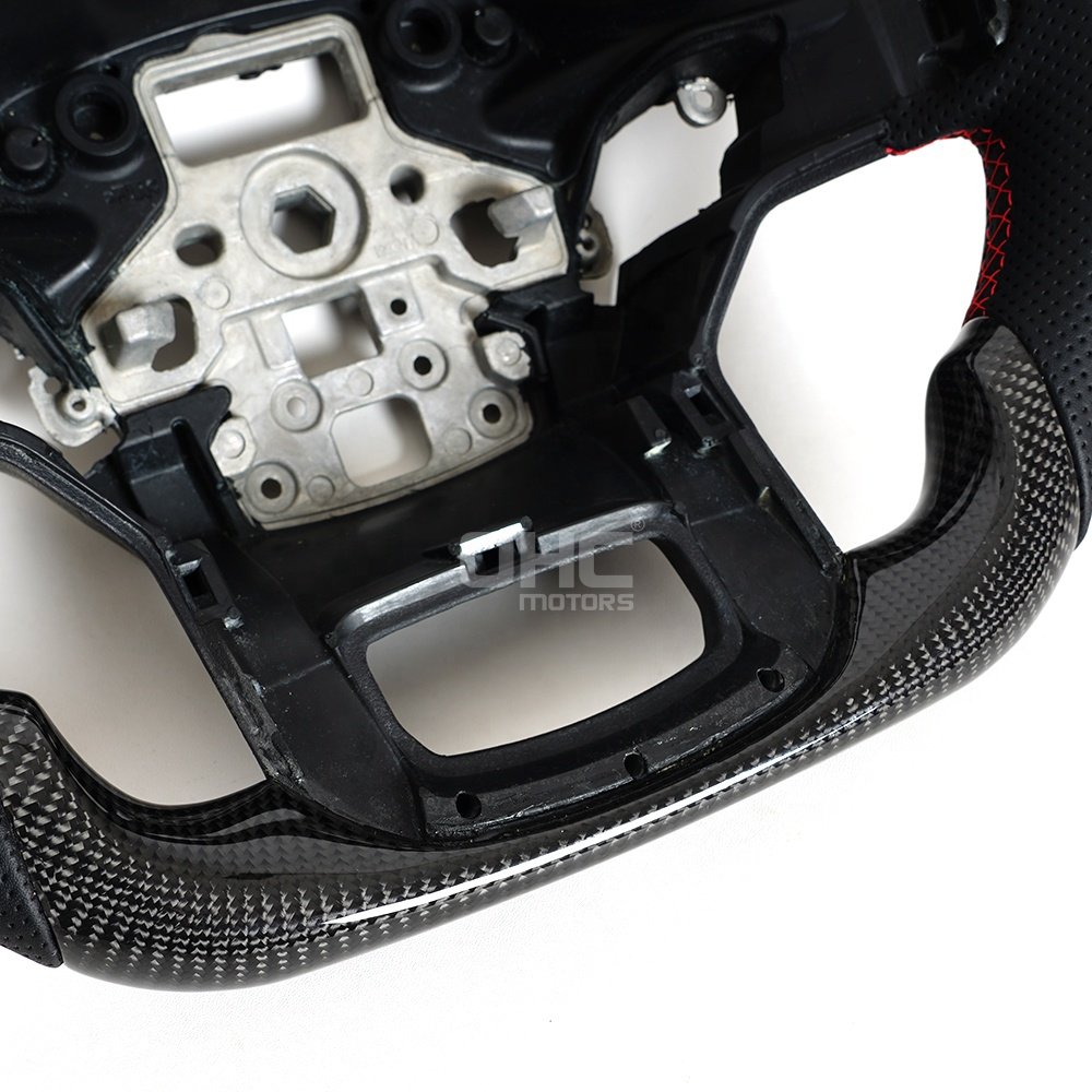 USA Local Stock Carbon Fiber Steering Wheel For Ford F150 Ranger Raptor Carbon Steering Wheel With Paddle Hole 2021 2022 2023