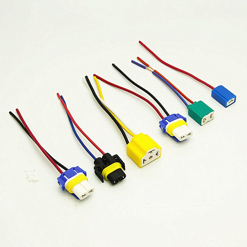 Auto Car H1 H4 H7 H11 9005 9006 9007 HB3 LED HID Headlight Light Bulb Ceramic Auto Wire Harness