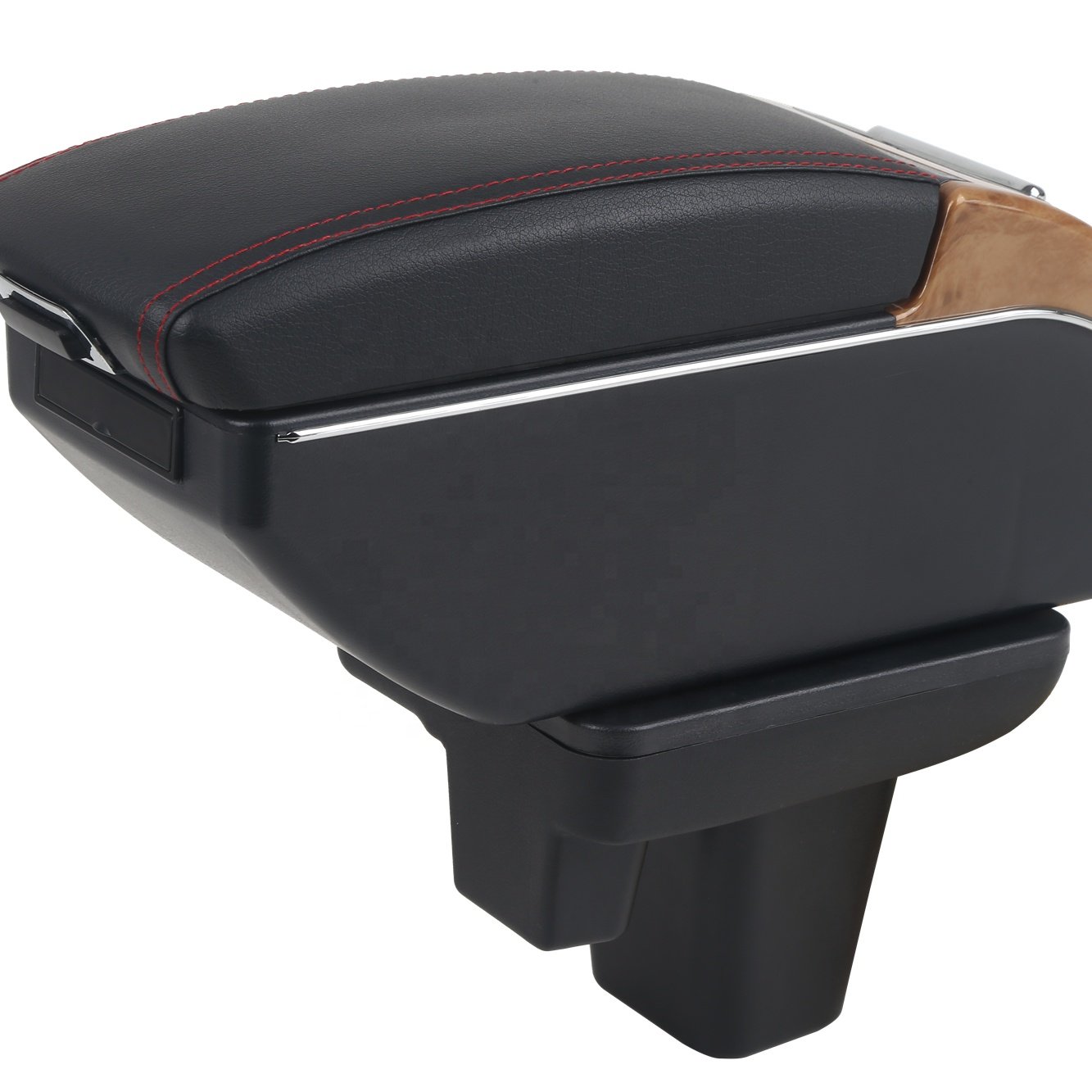 Right Driver Car Double Layers Slide USB Charger Design Black Pu Leather Car Armrest Console Box for MG 3 2017-2023