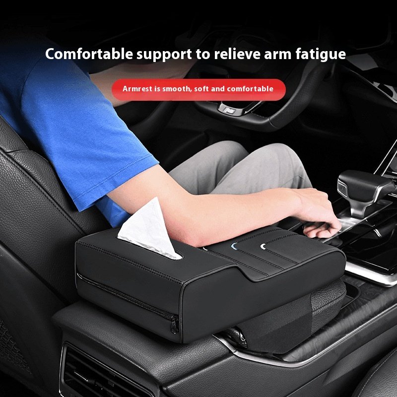 Luxury Car Interior Accessories Memory Cotton Armrest Lift Pad with Tissue Box Glove Set Elegant Interior Kit