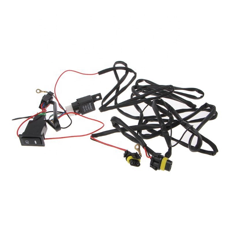 Automotive Wiring Harness 12V 40A Relay with Switch Kit, Factory Custom Auto LED Light Fog Light Wiring Harness Kit