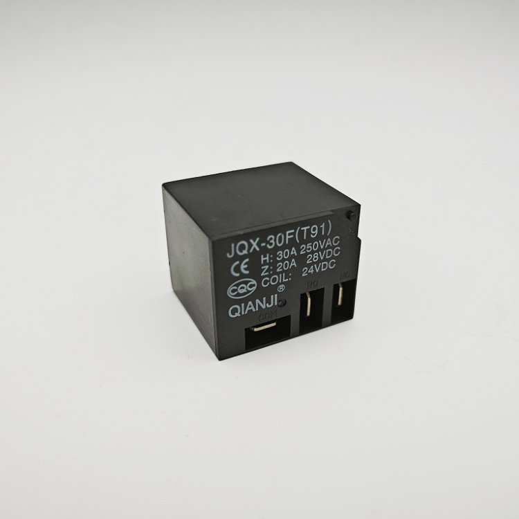 QIANJI Best Quality T91 30A Miniature Solid State PCB Relay Auto Relays 24VDC Coil Voltage Black Shell Sealed