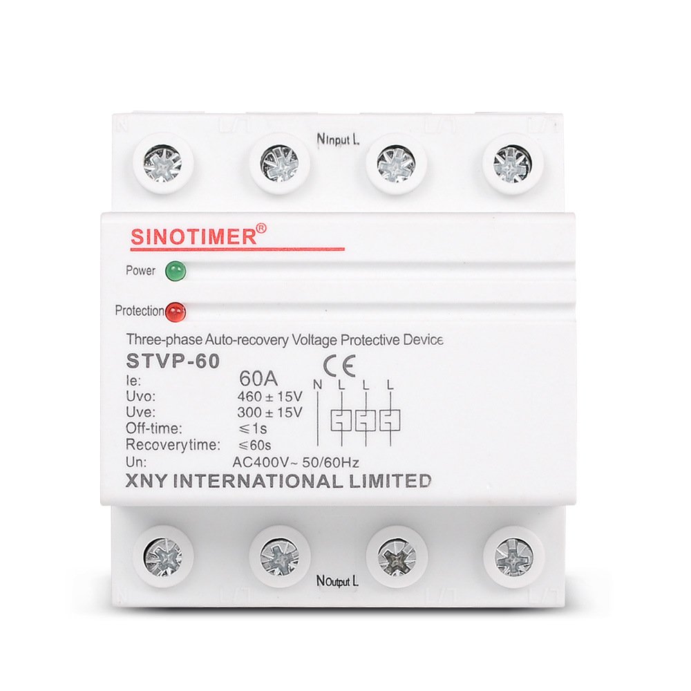 Three Phase 4 Wires 380V 50A 63A 80A Economical Voltage Protector Self Recovery Auto Reconnect Voltage Protection Relay