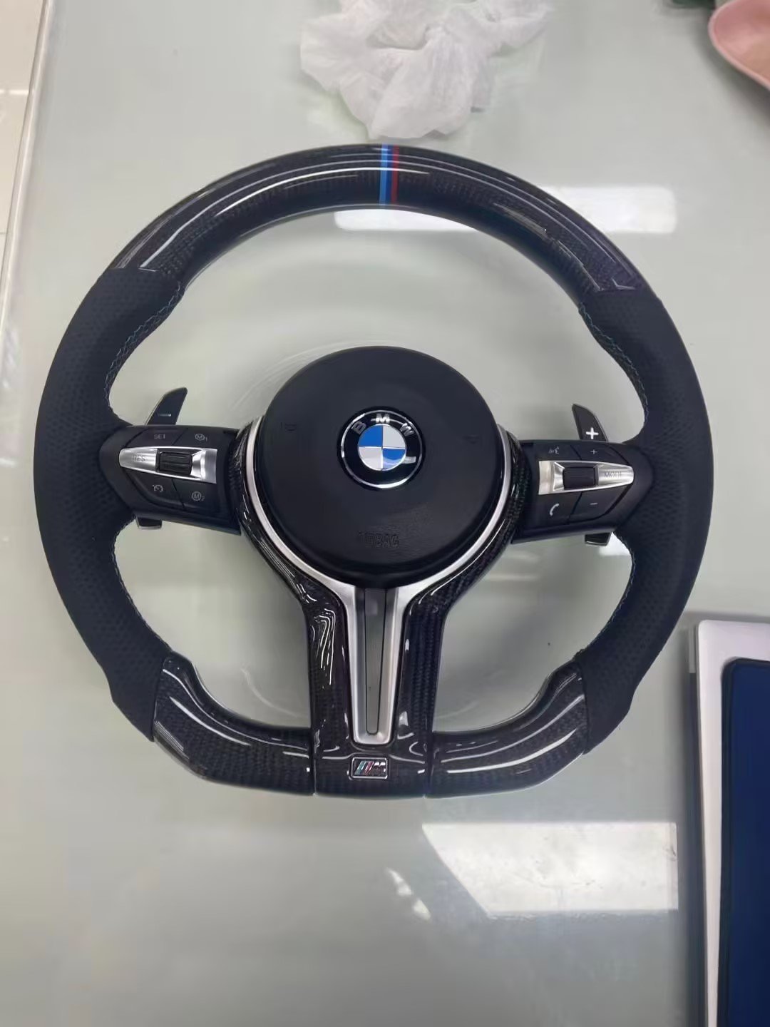 Suitable Full Leather Steering Wheel Carbon Fiber Assembly Upgrade Modification Car Steering Wheel FOR BMW F Series 1/3/4