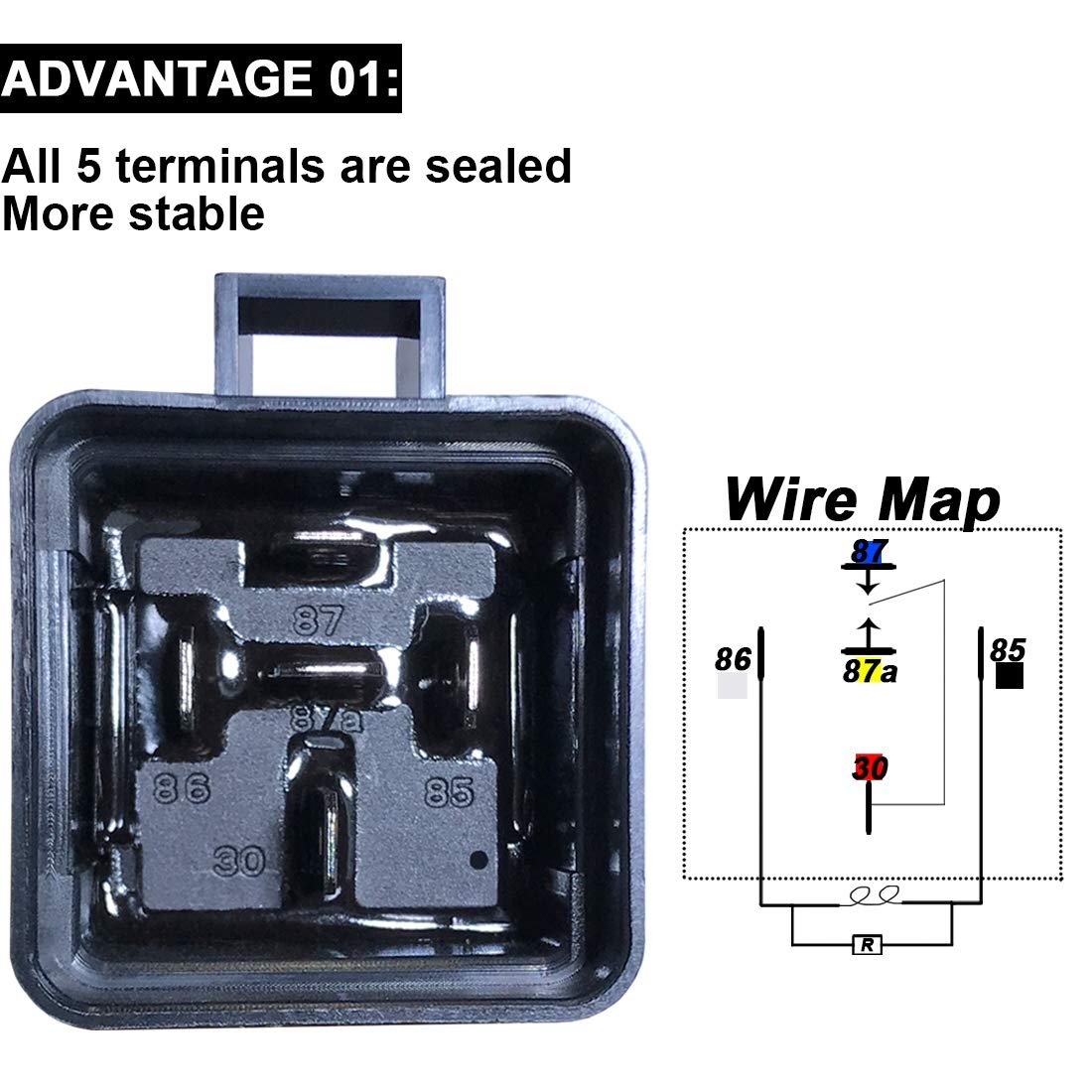 Automotive Relay 24V 40A 4 5 Pin Waterproof Integrated Relay With Wire Socket 12V 5-Pin Relay With Bases