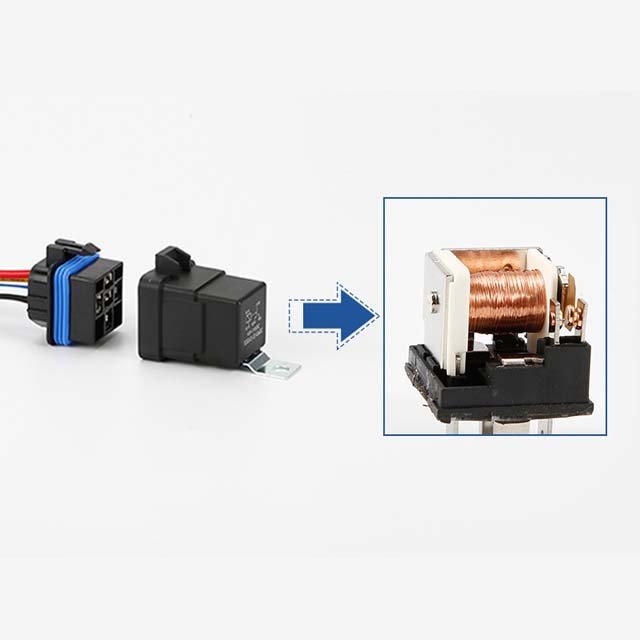 Automotive Relay 24V 40A 4 5 Pin Waterproof Integrated Relay With Wire Socket 12V 5-Pin Relay With Bases