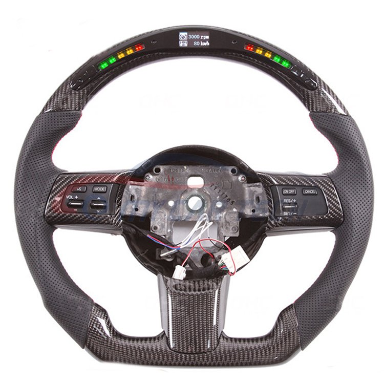 for Mazda RX8 Carbon Fiber Steering Wheel Led forge leather alcantara suede paddle shifter LED RPM