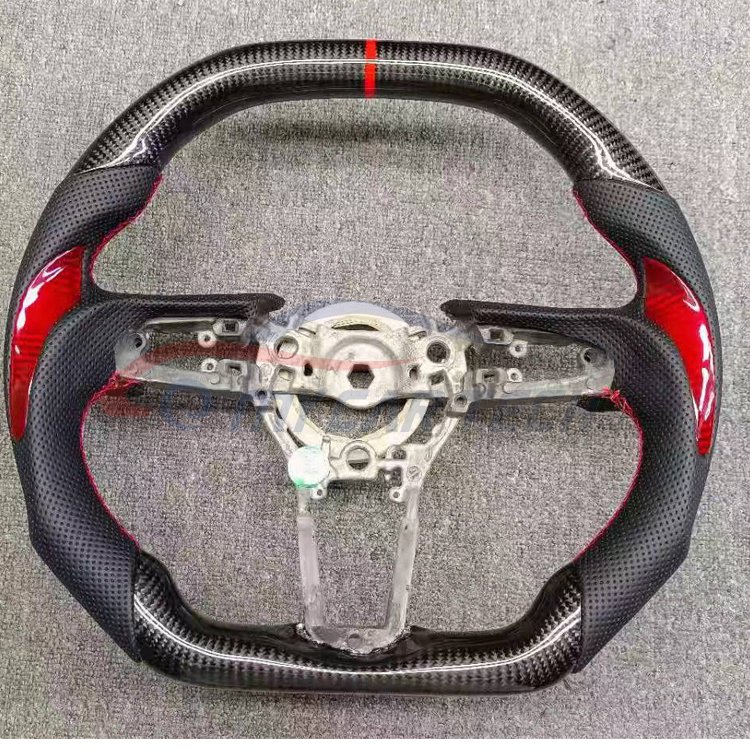 for Mazda RX8 Carbon Fiber Steering Wheel Led forge leather alcantara suede paddle shifter LED RPM
