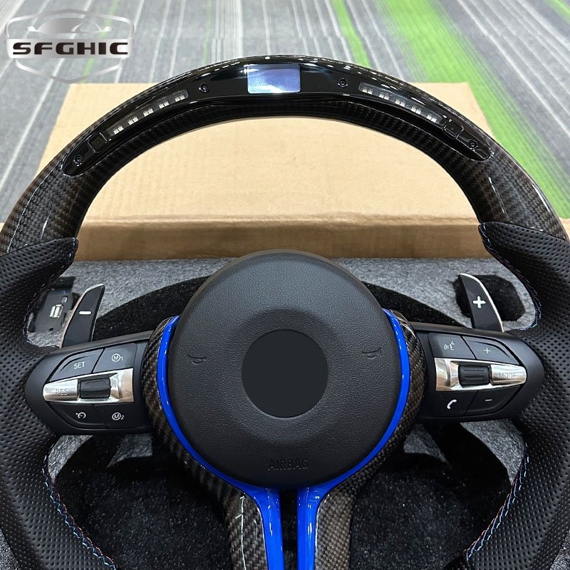 Steering Wheel For Bmw X1 X2 X3 X4 X5 X6 M5 M4 M3 F30 F80 F10 Carbon Fiber LED Car Steering Wheel For bmw F Series