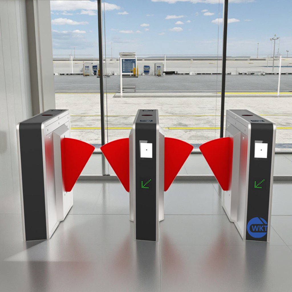 Wan Cartoon CE Certified RS485 Relay Signal Interface Low-Noise Auto Flap Wing Swing Turnstile for Subway Barrier Gate