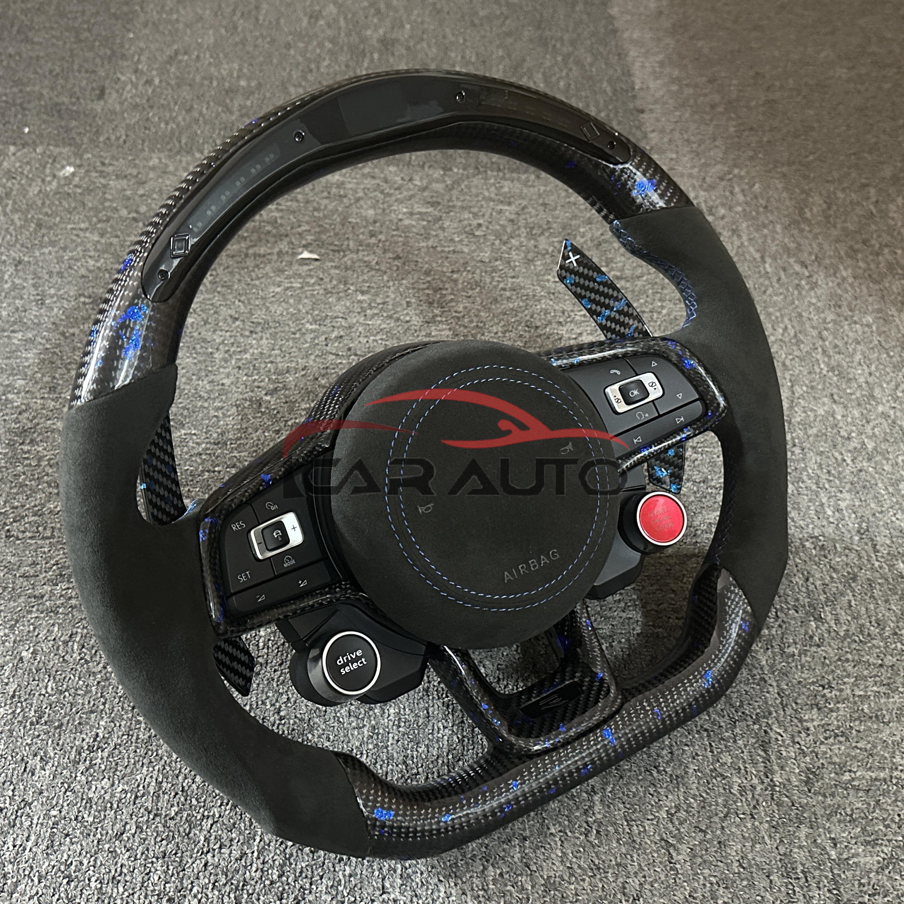 Car Steering Wheel for volkswagen VW Golf 7 r golf7 mk7 gti 7r Steering Wheels LED Alcantara Carbon Fiber Steering Wheel