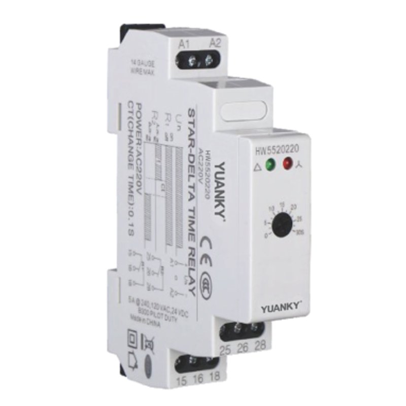 YUANKY Star-delta Time Relay DPDT One Group Inst One Group Delay AC220V AC380V 5A 30S 60S Star Delta Timer Switch