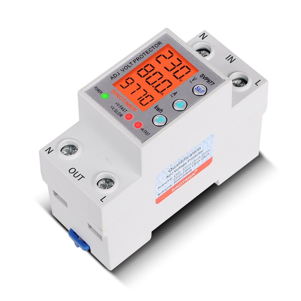 Heavy Load 80A 230V HD LCD Display Adjustable Voltage Current Protector Auto Reconnect Voltage Protection Relay With Wattmeter