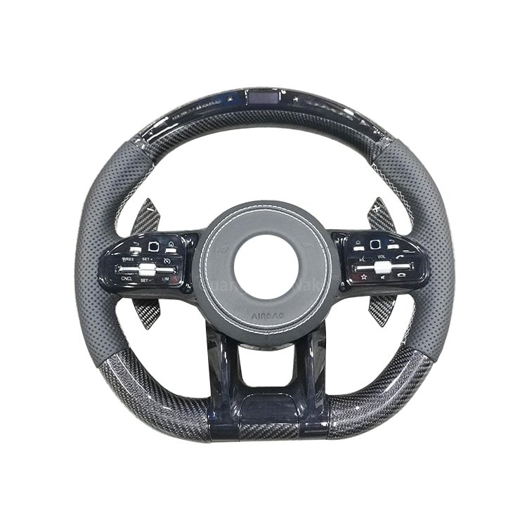 Car Sports Carbon Fiber Steering Wheel For Mercedes Benz W205 C63 808 E43 C300 C200 GLC SLK A45 Amg Steering Wheel
