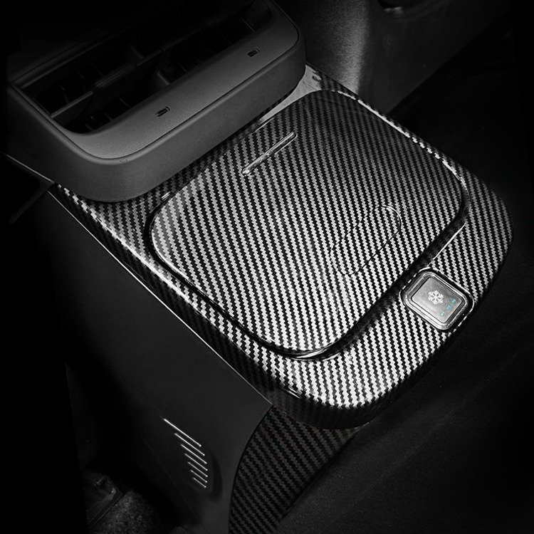 Rechargeable 12V Car Refrigerator for Tesla Model Y Rear Armrest Box Storage Freezer Vehicle Modification Artifact Free Cooling