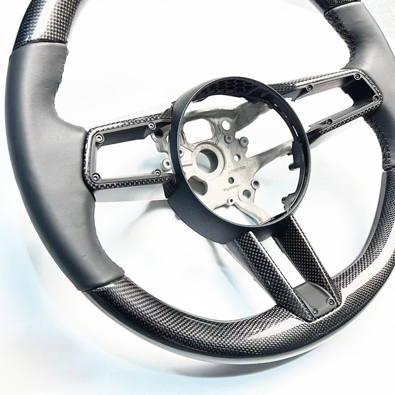 Real Carbon Fiber Car Steering Wheel Cover Trim Decor Frame For Porsche 911 992 Taycan J1 Panamera 2020-2023 Auto Interior Parts