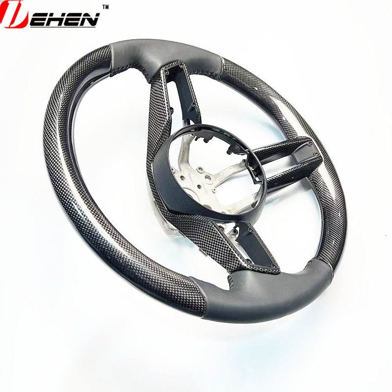 Real Carbon Fiber Car Steering Wheel Cover Trim Decor Frame For Porsche 911 992 Taycan J1 Panamera 2020-2023 Auto Interior Parts
