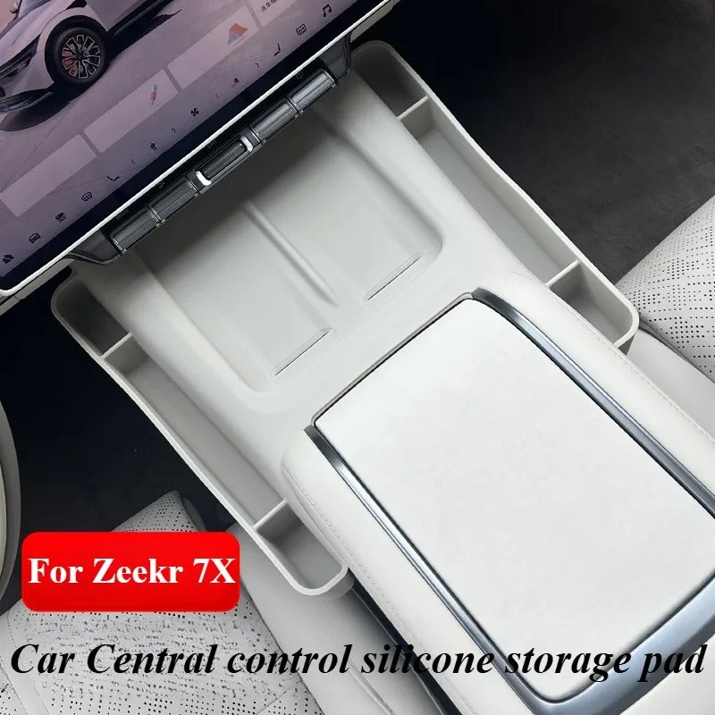 For Zeekr 7X Car Central Control Silicone Panel Portable Wireless Charger Pad Modified Interior Supplies
