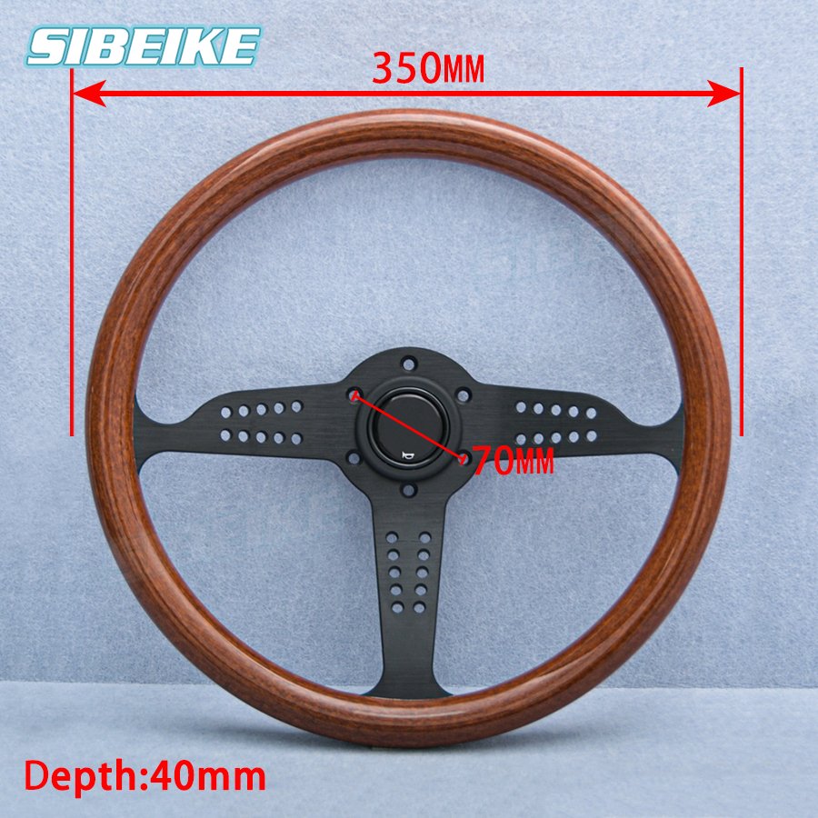 Super Grand Prix Wood Steering Wheel 14inch Motor Sports Vintage Steering Wheel