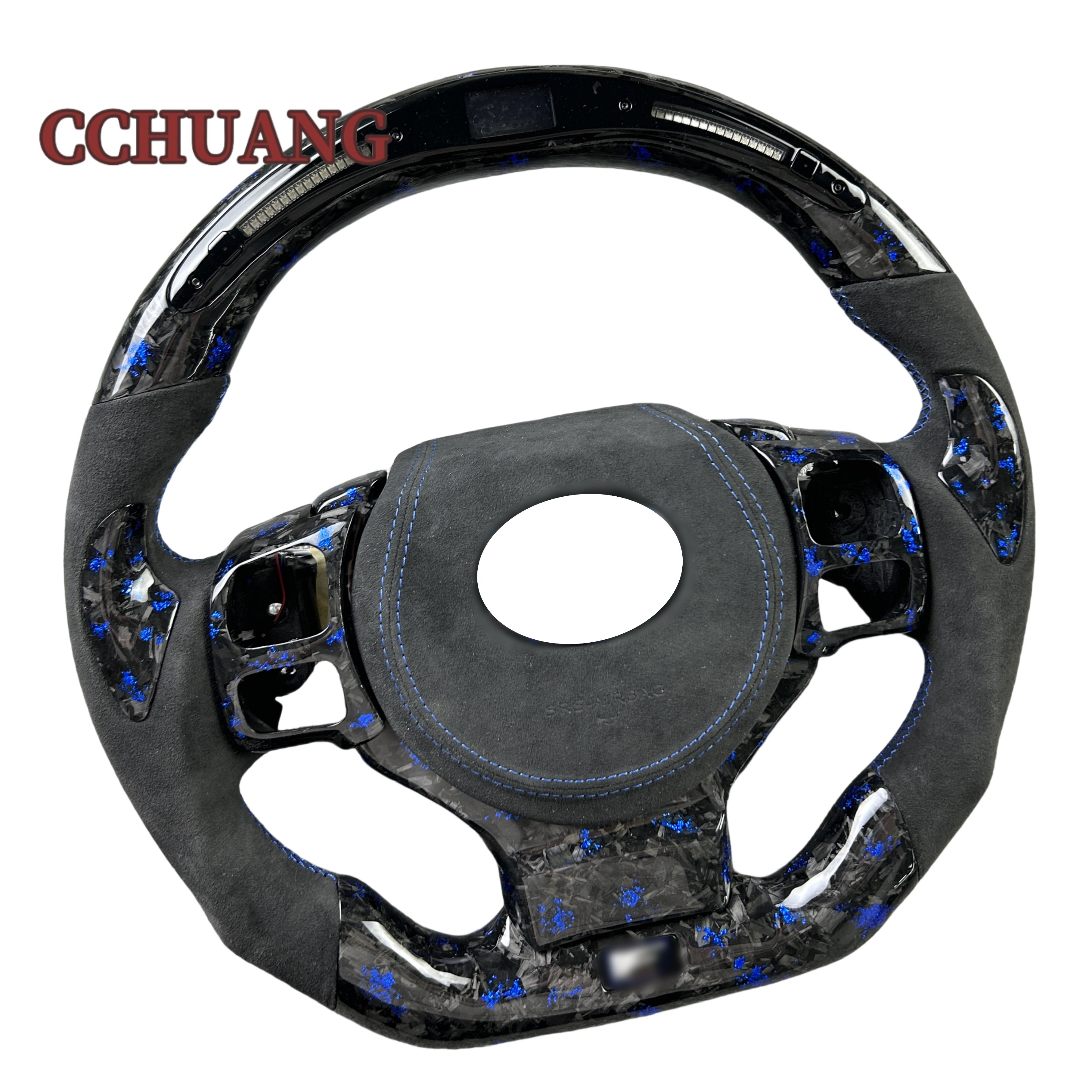 Custom LED display forged carbon fiber heated steering wheel for Lexus ES300 IS250 IS350 Alcantara car interior