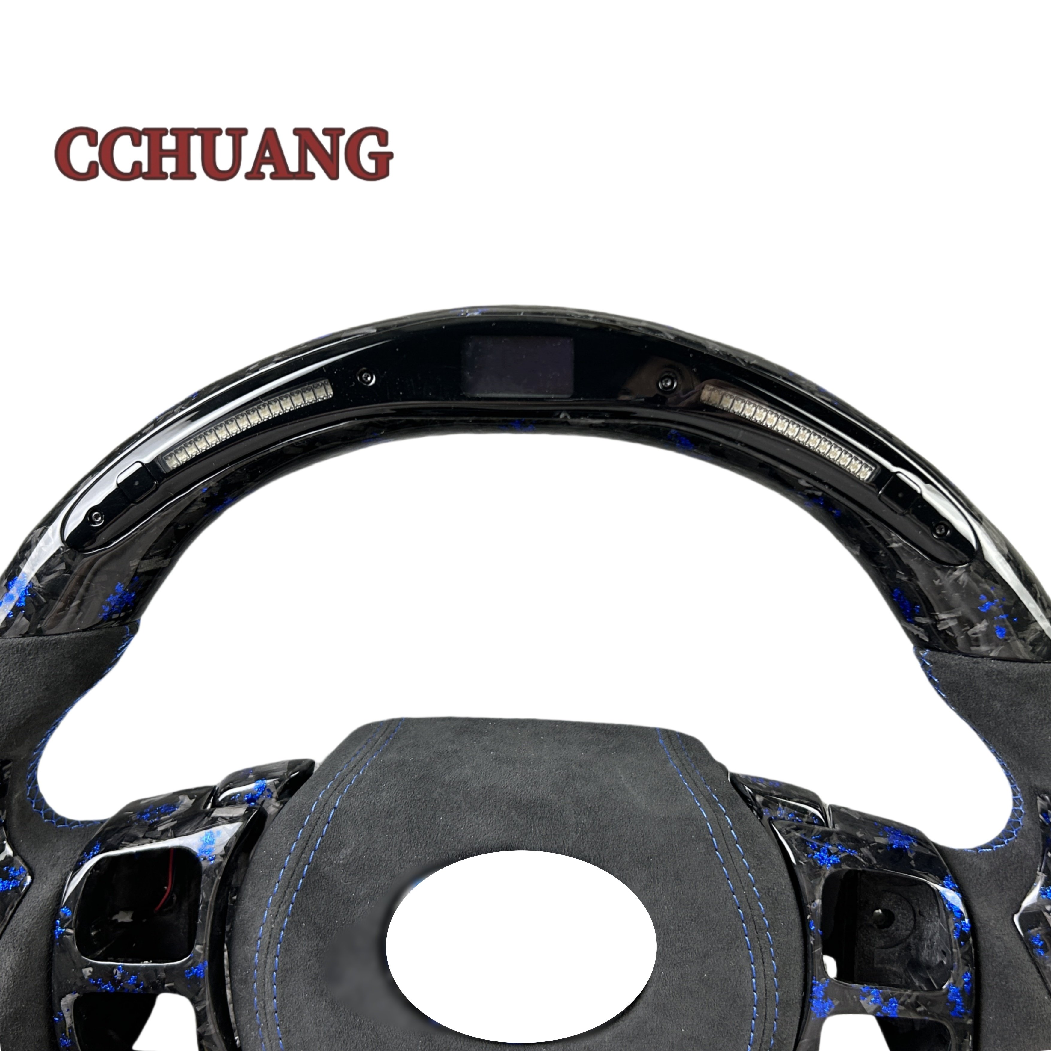 Custom LED display forged carbon fiber heated steering wheel for Lexus ES300 IS250 IS350 Alcantara car interior