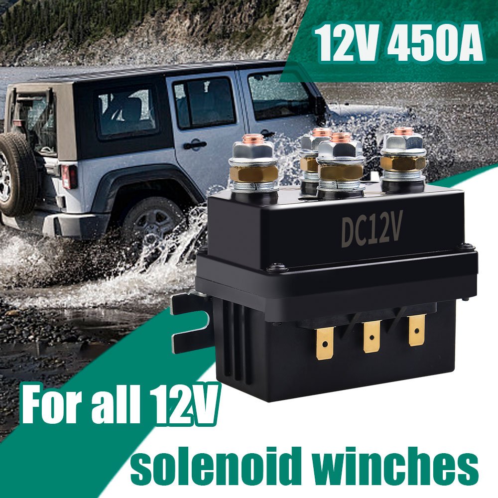 12V 250A/300A/450A Winches Solenoid Relay Replacement Spare Parts Winch Solenoid Relay Contactor for ATV SUV Premium Durable