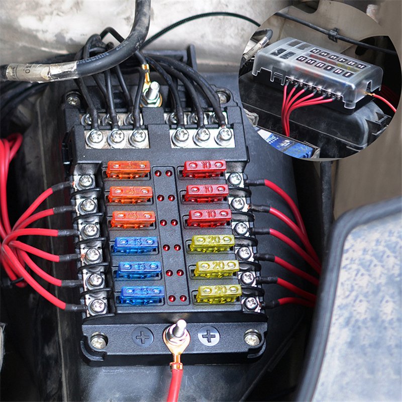 Safety Standards Auto Car RV Fuse Holder Relay Blade Fuse Box Battery Terminal for Boat Marine Tractor