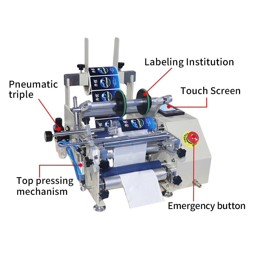 Orshang Semi Automatic Round Label Applicator Craft Brew Beer Bottle Jar Cans Stickers Desktop Labeling Machine