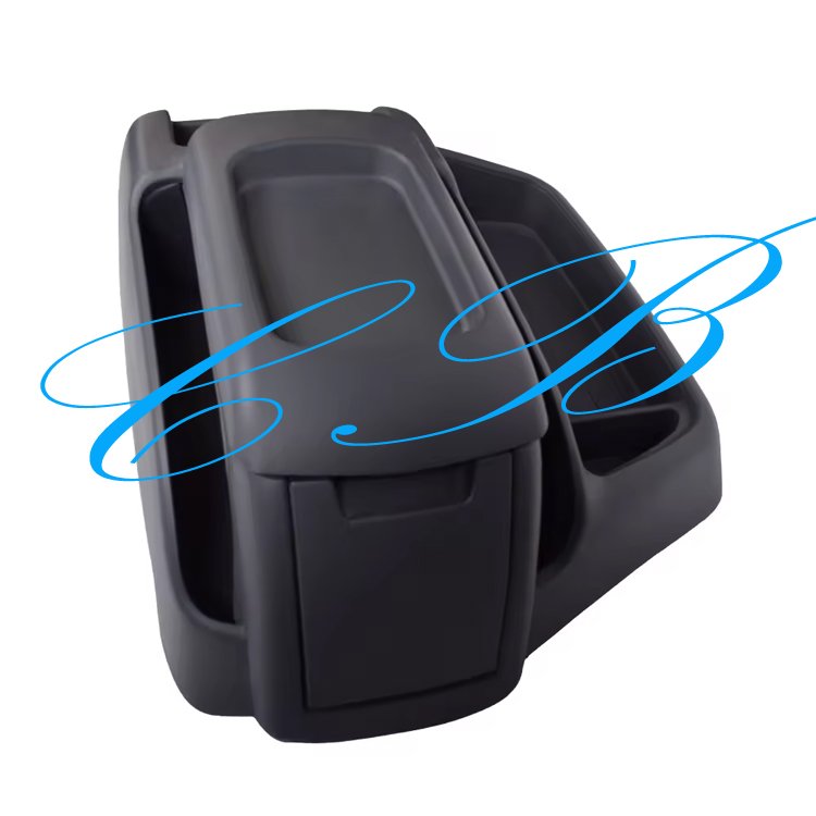 Black Armrest Storage Box for Hiace Van KDH200 2005-2018 Foton View Wide 1880 Dark Grey Armrest 58810-26210-BO