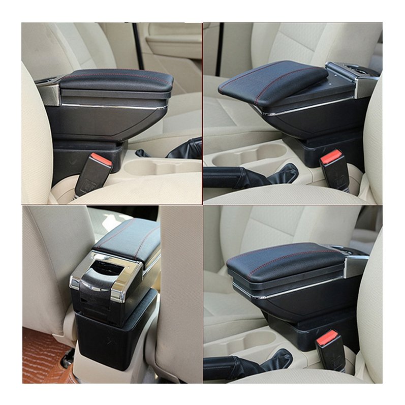 Black Gray Beige USB Leather Console Armrest Handrails Box Center Console Seat Arm Rest Storage Box for Suzuki Liana A6 Jimny