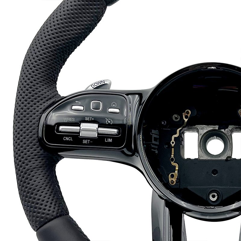 Customized leather black label handle with full hole modification steering wheel for Mercedes Benz GLC E S CLS AMG ZC-809-P2-GW