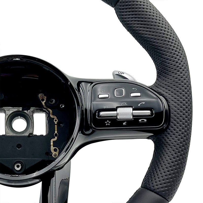 Customized leather black label handle with full hole modification steering wheel for Mercedes Benz GLC E S CLS AMG ZC-809-P2-GW