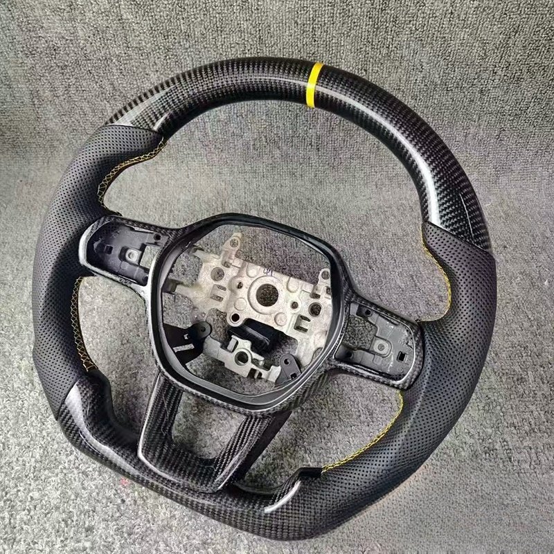 For Honda 11th Civic CRV Shadow Carbon Fiber Steering Wheel Perforated Leather Car Accessories Carbon Fiber Steering Wheels