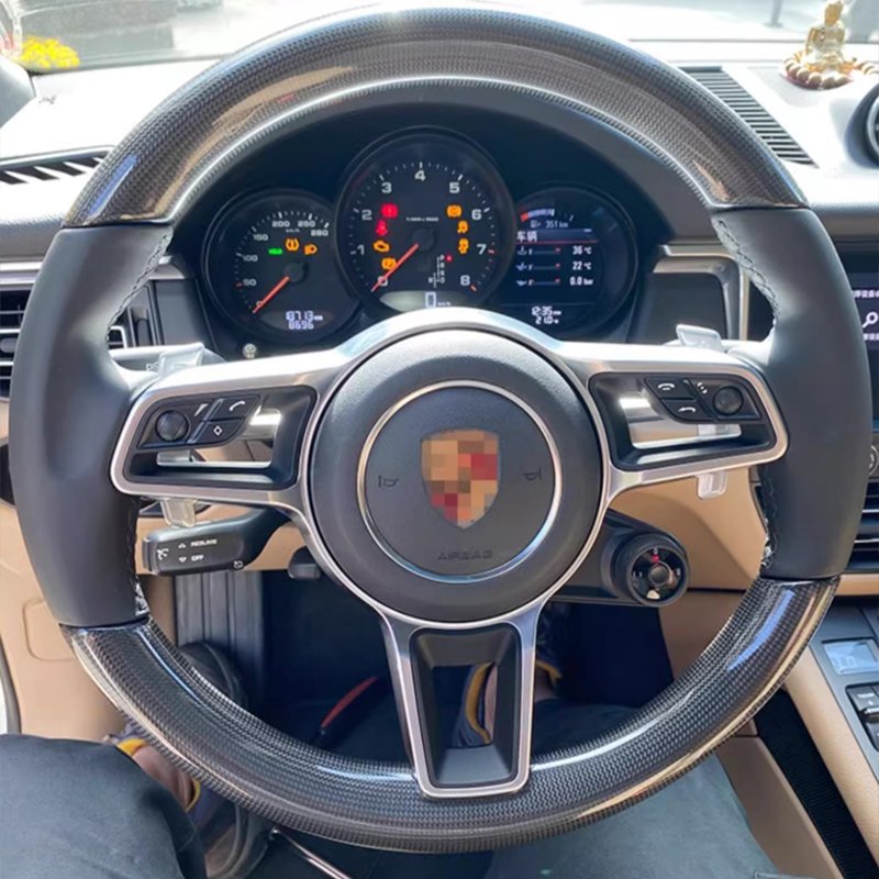 Customize carbon fiber car steering wheel for Porsche 718