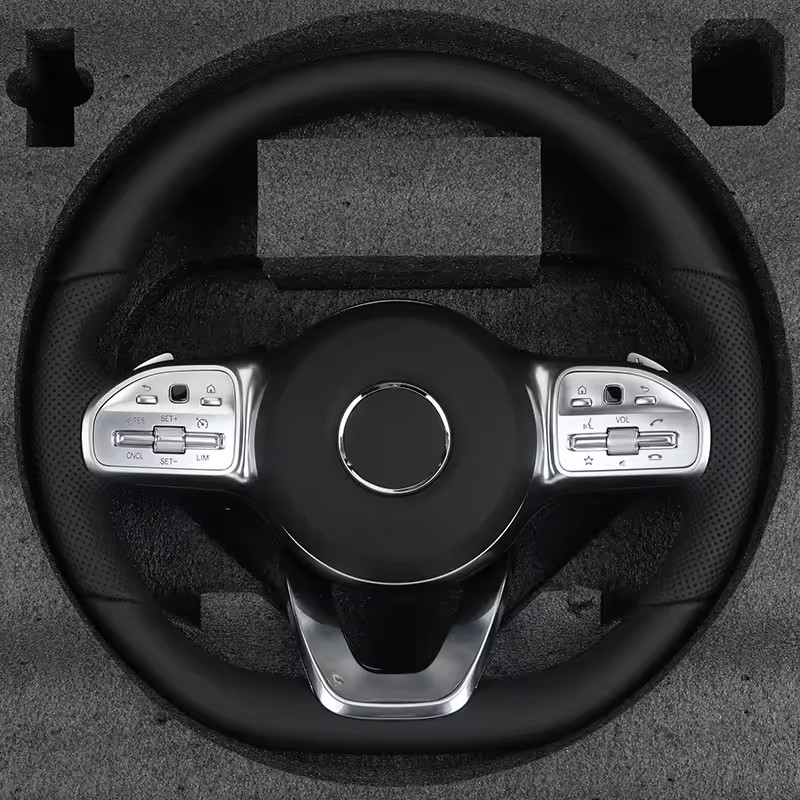 Half Perforated Leather Sport Steering Wheel for Mercedes Benz W205 W211 W212 A207 C207 W213 S213 A238 C238 W463 G63 C190 AMG GT