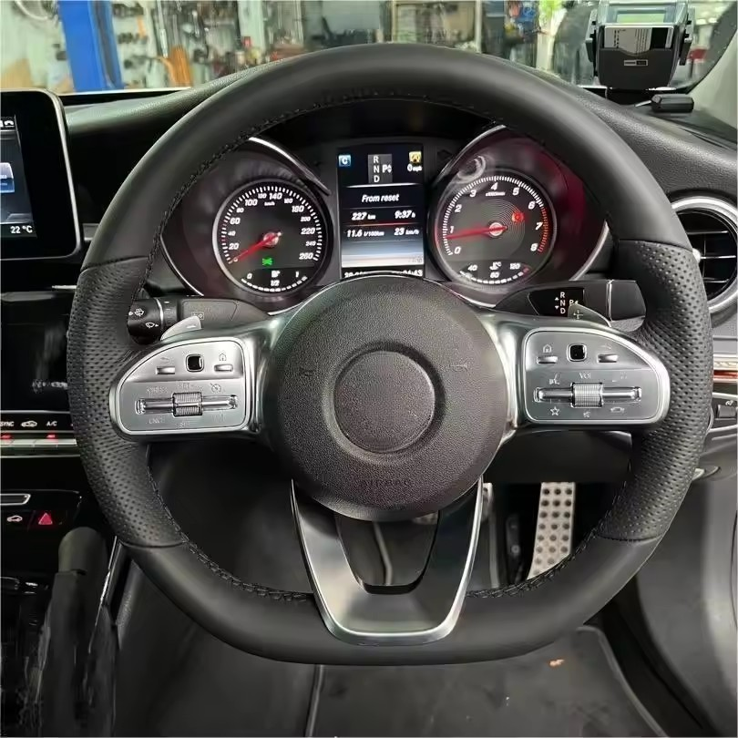 Half Perforated Leather Sport Steering Wheel for Mercedes Benz W205 W211 W212 A207 C207 W213 S213 A238 C238 W463 G63 C190 AMG GT