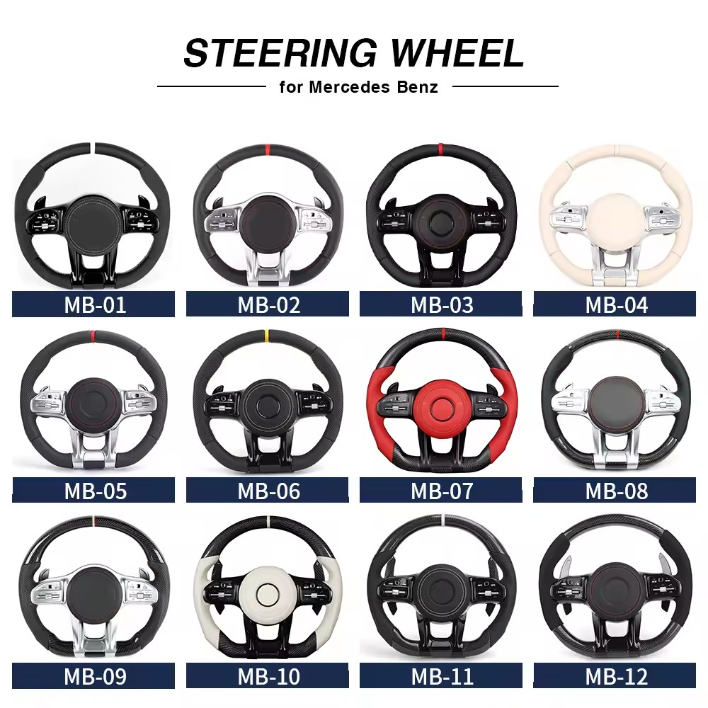 Half Perforated Leather Sport Steering Wheel for Mercedes Benz W205 W211 W212 A207 C207 W213 S213 A238 C238 W463 G63 C190 AMG GT