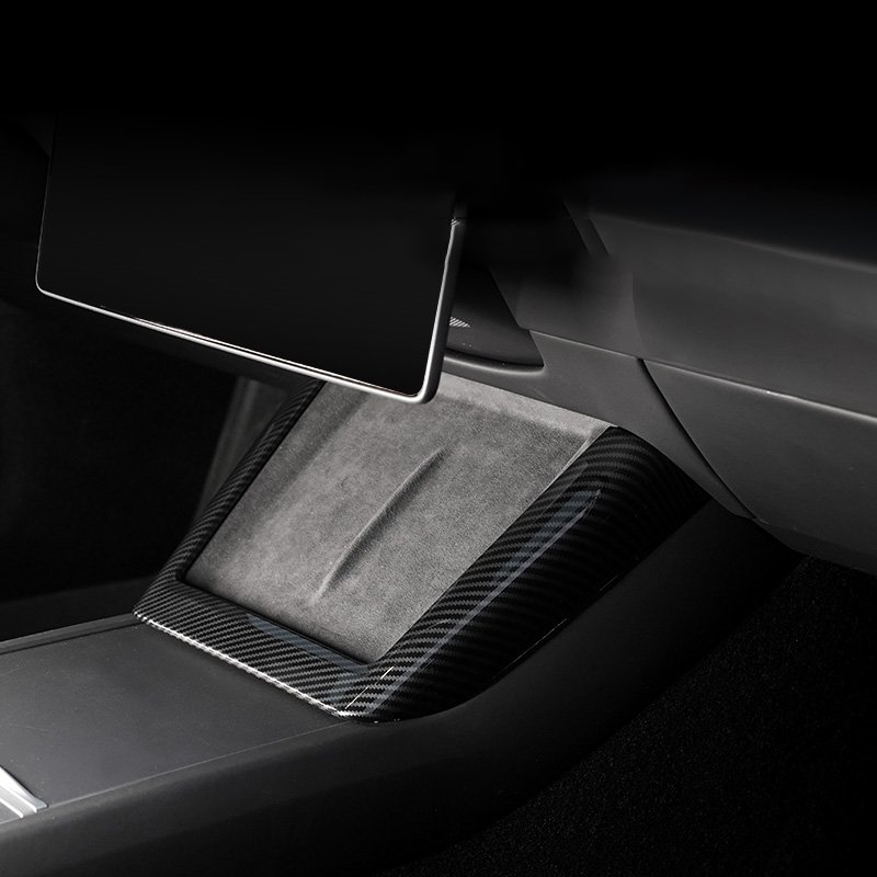 for Tesla Model 3 2024 Interior Center Console Armrest Box Front Cover Trim Carbon Fiber Accessories