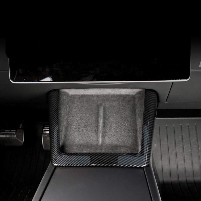 for Tesla Model 3 2024 Interior Center Console Armrest Box Front Cover Trim Carbon Fiber Accessories