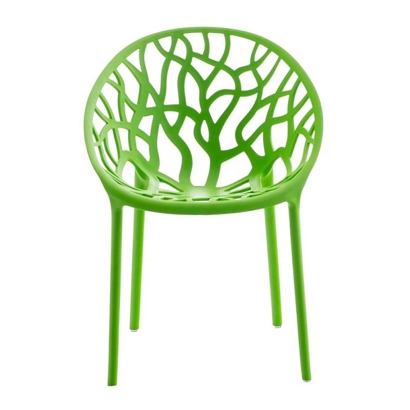 Stacking Plastic Chair With Coral Shape Polypropylene Seat for Living Room Garden Patios
