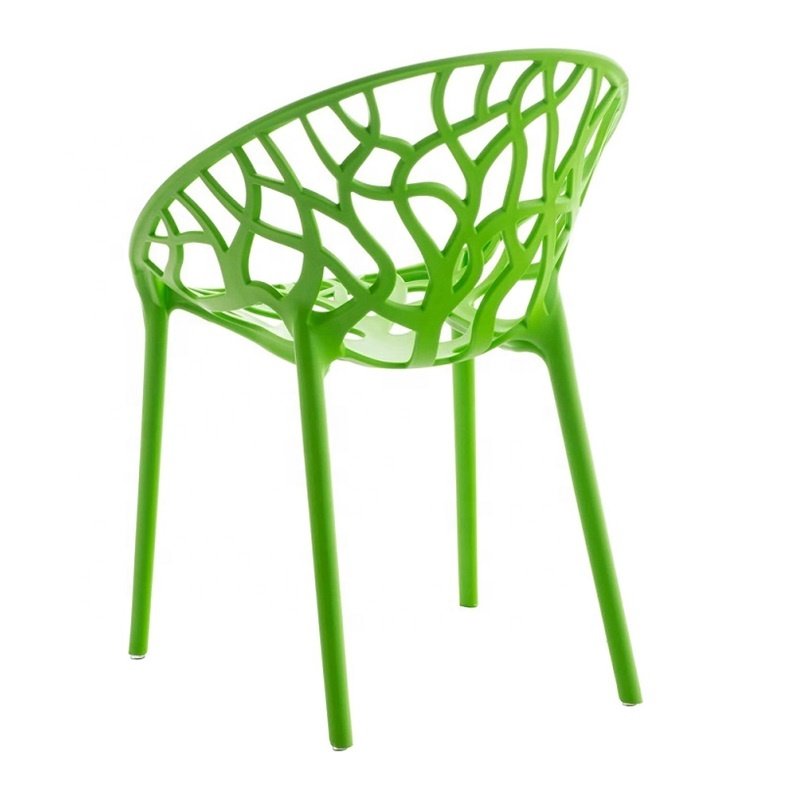 Stacking Plastic Chair With Coral Shape Polypropylene Seat for Living Room Garden Patios