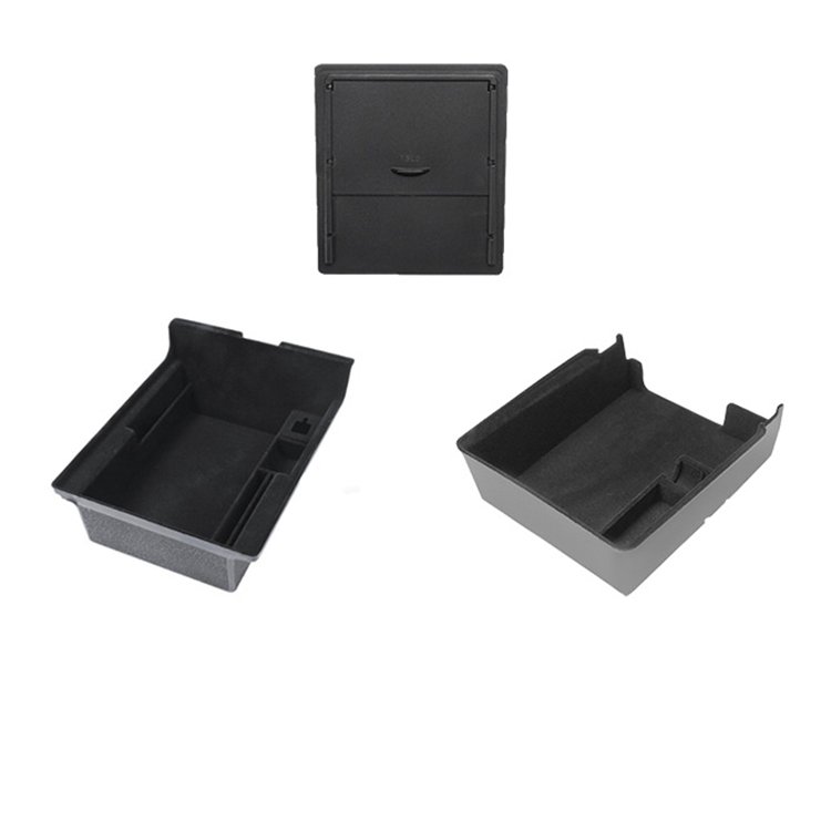 Center Console Organizer Tray 3PCS Flocked Center Console Organizer Armrest Hidden Cubby Drawer Storage Box ABS for Tesla
