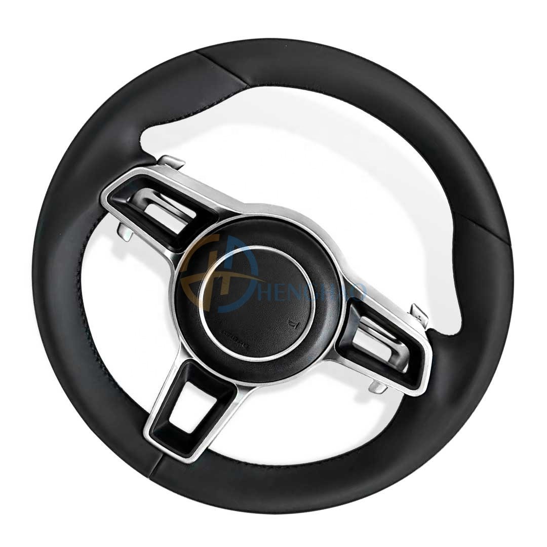 Customized Car Leather Steering Wheel Fit For Porsche Cayenne Cayman 718 991 911 Panamera Macan Upgraded New Style Wheel