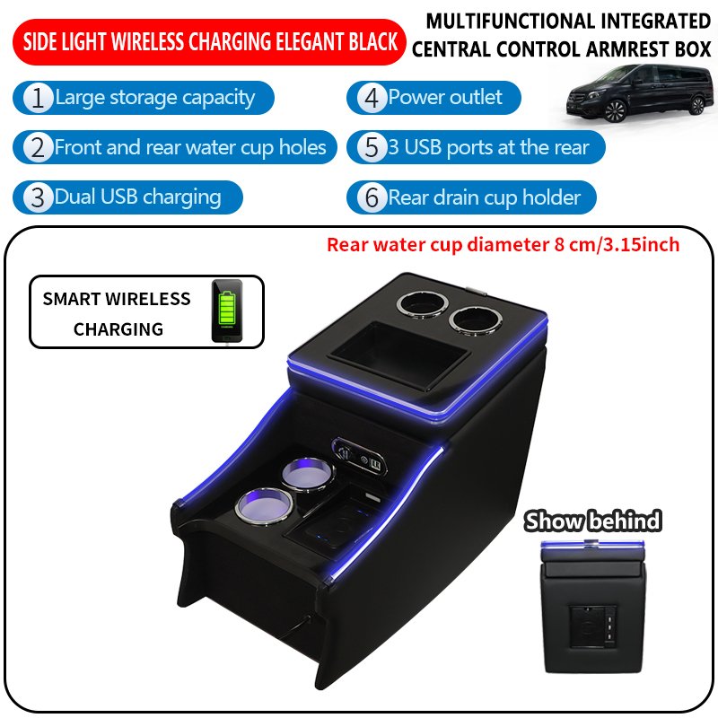 Spot Goods Mercedes-Benz Vito Car Armrest Box Viano Leather Central Storage Box Vito119 V116 V250 V Class Armrest Box