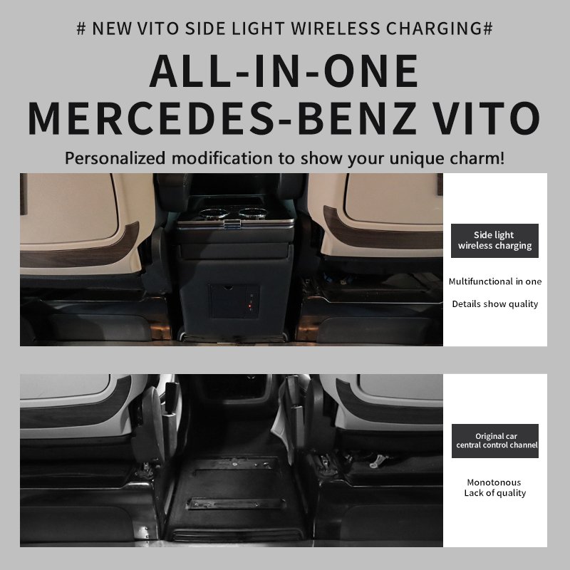 Spot Goods Mercedes-Benz Vito Car Armrest Box Viano Leather Central Storage Box Vito119 V116 V250 V Class Armrest Box