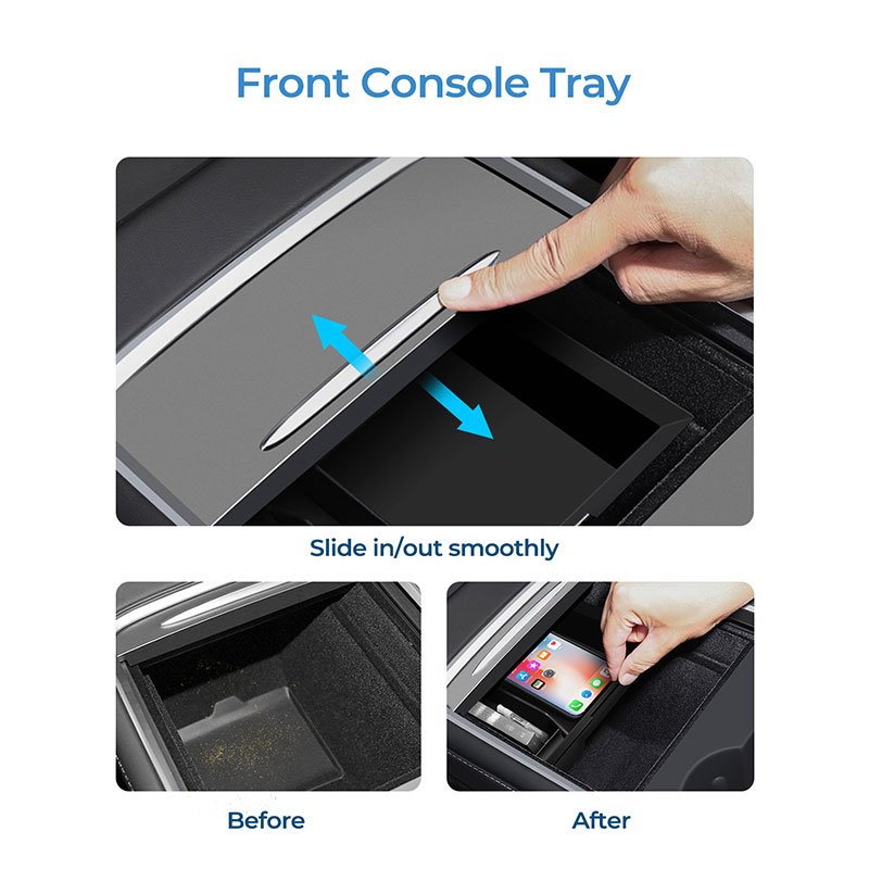 Model 3 Y 2022 2023 Drawer Storage Box Center Console Accessories Armrest Cup Organizer Tray for Tesla 3/y 21 - 23