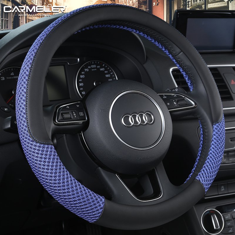Hot Sell Custom Color Breathable Anti-Slip Custom-made Universal Skidproof Leather Car Steering Wheel Cover